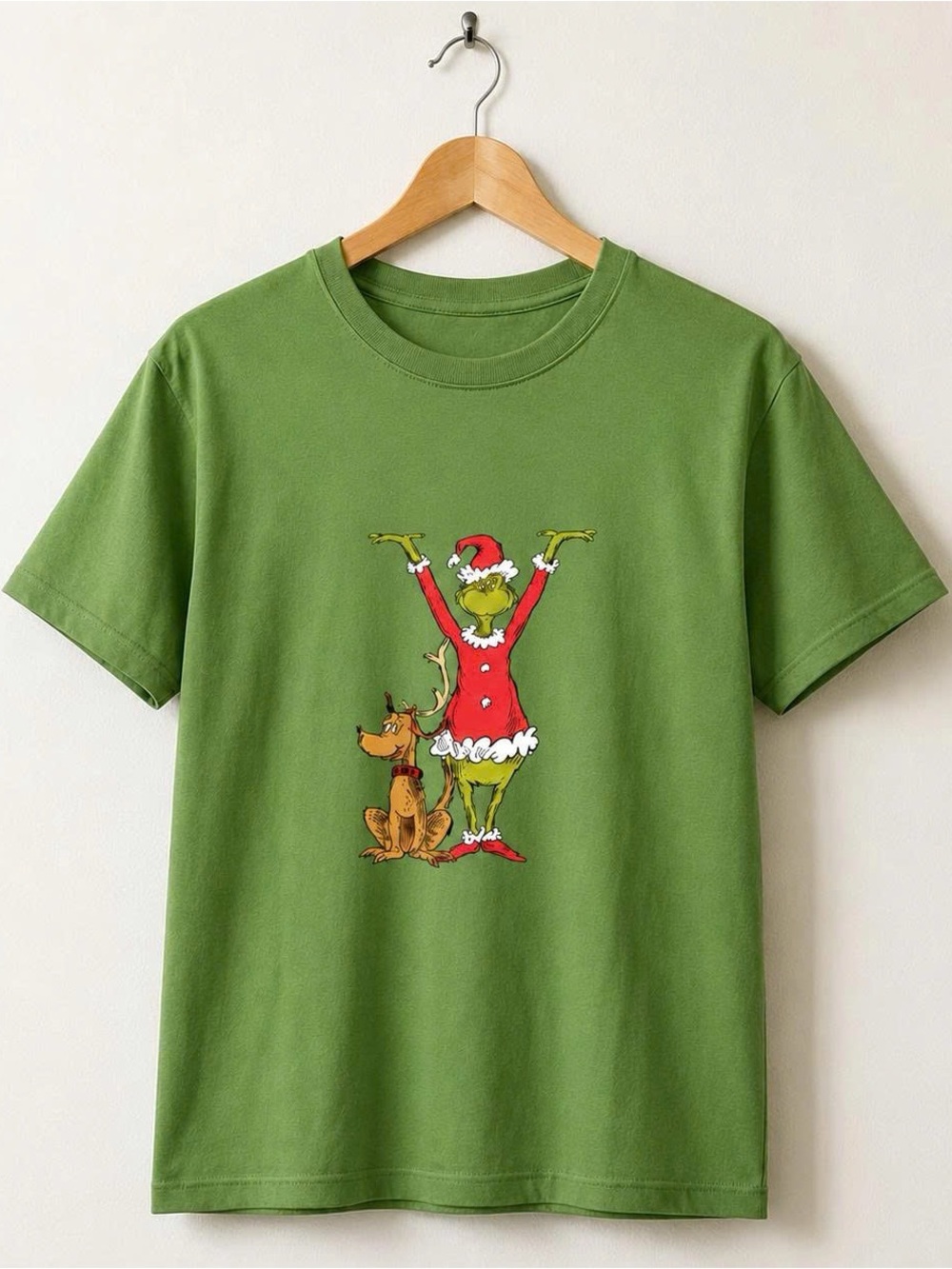Grinch Holiday Tee with Dog Graphic